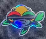 Turtle Cloud Illusions Sticker (Rasta Colors)